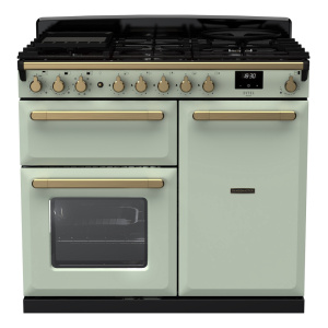 Rangemaster Estel Deluxe 100cm Dual Fuel Mint/Antique Brass