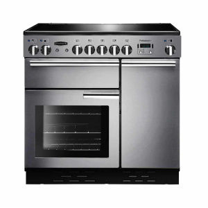 Rangemaster Professional + 90 Ceramic Freestanding cooker Electric Ceramic hob Black, Stainless steel