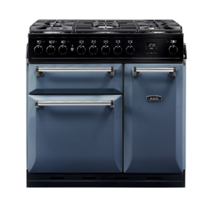 AGA Masterchef Deluxe 90 Range cooker Electric Gas Blue, Chrome