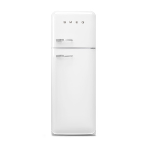 Smeg 60cm 50s Style Right Hand Hinge Freezer over Fridge White