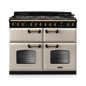 Rangemaster Classic Deluxe 110cm BC Dual Fuel Pale Cream/Antique Brass
