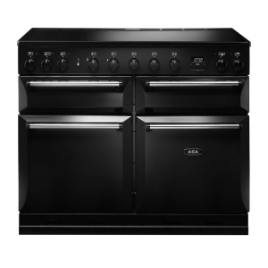 AGA Masterchef Deluxe 110 Freestanding cooker Electric Zone induction hob Black, Chrome