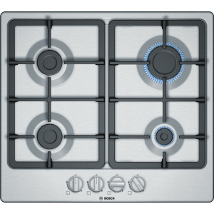 Bosch Serie 4 PGP6B5B90 hob Stainless steel Built-in 60 cm Gas 4 zone(s)