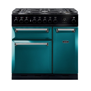 AGA Masterchef Deluxe 90 Freestanding cooker Electric Gas Blue, Chrome