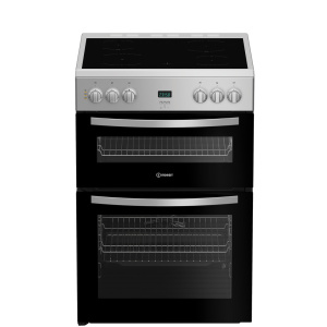 Indesit IDE6VDCS1 cooker Freestanding cooker Electric Ceramic hob Silver