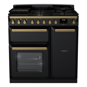 Rangemaster Estel Deluxe 90cm Dual Fuel Black/Antique Brass