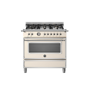 Bertazzoni HER96L1EAVT cooker Freestanding cooker Electric Gas Beige, Stainless steel