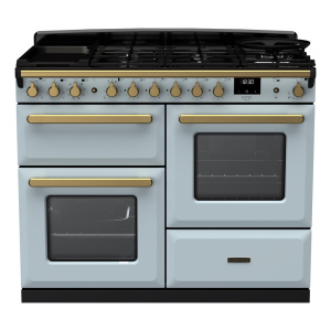 Rangemaster Estel Deluxe 110cm Dual Fuel Misty Blue/Antique Brass