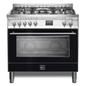Lofra PNMG96WMFT/AEO Freestanding cooker Electric Gas Black, Stainless steel