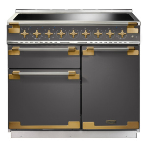 Rangemaster ELS100EISL/AB cooker Range cooker Electric Zone induction hob Brass, Slate