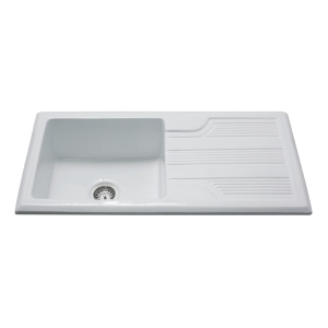 CDA KC23WH kitchen sink Top-mounted sink Rectangular Ceramic