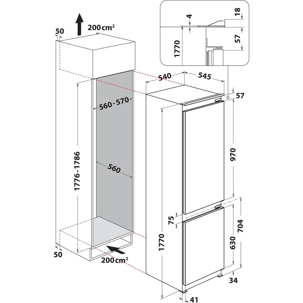 Hotpoint Integrated Fridge Freezer - 70 30 Low Frost With Adjustable Shelves - Image 10