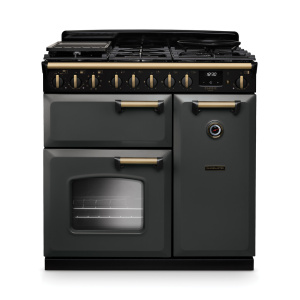 Rangemaster Classic Deluxe 90cm Dual Fuel Slate/Antique Brass