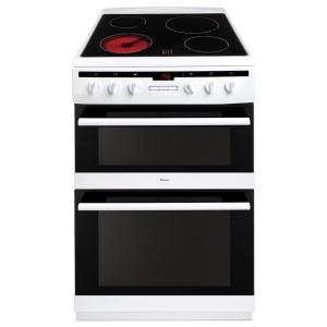 Amica AFC6550WH cooker Freestanding cooker Electric Ceramic hob Black, White