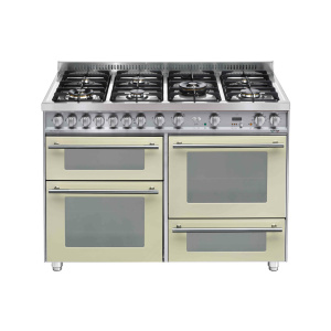 Lofra PBI126SMFET+DMFT/2AEO Range cooker Electric Gas Ivory, Stainless steel