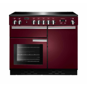 Rangemaster Professional + 100 Induction Freestanding cooker Electric Zone induction hob Black, Red