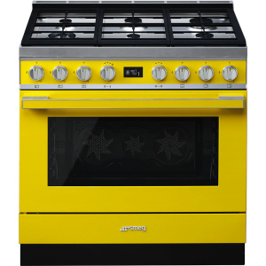 Smeg Portofino Cooker CPF9GPYW Yellow