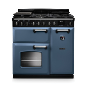 Rangemaster Classic Deluxe 90cm Dual Fuel Stone Blue/Chrome
