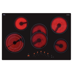 CDA HC7621FR hob Black Built-in 77 cm Ceramic hob 5 zone(s)