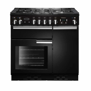Rangemaster Professional + 90 Dual Fuel Freestanding cooker Electric Gas Black