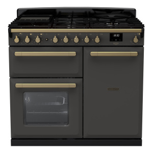 Rangemaster Estel Deluxe 100cm Dual Fuel Slate/Antique Brass