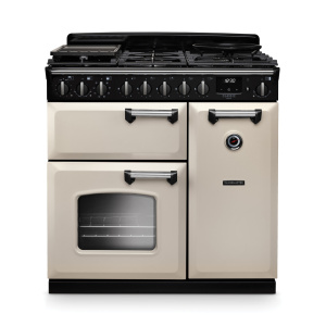 Rangemaster Classic Deluxe 90cm Dual Fuel Pale Cream/Chrome