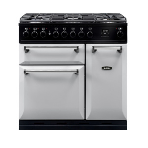 AGA Masterchef Deluxe 90 Freestanding cooker Electric Gas Chrome, Pearl