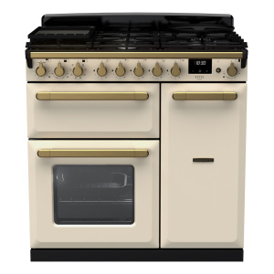Rangemaster Estel Deluxe 90cm Dual Fuel Pale Cream/Antique Brass