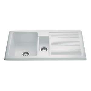 CDA KC24WH kitchen sink Top-mounted sink Rectangular Ceramic