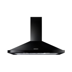 Rangemaster 90cm Chimney Hood Black / Chrome & Badge