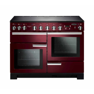 Rangemaster Professional Deluxe 110 Induction Freestanding cooker Electric Zone induction hob Black, Red