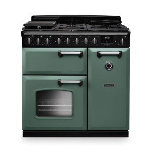 Rangemaster Classic Deluxe 90cm Dual Fuel Mineral Green/Chrome