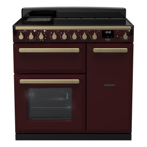 Rangemaster Estel Deluxe 90cm Induction Bordeaux/Antique Brass