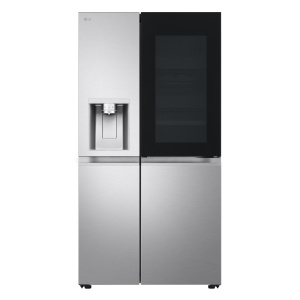 LG InstaView™ GSXE91BSAD American Style Smart Fridge Freezer - Brushed Steel - D Rated
