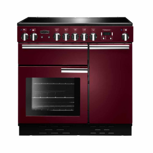 Rangemaster Professional + 90 Induction Freestanding cooker Electric Zone induction hob Black, Red