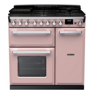 Rangemaster Estel Deluxe 90cm Dual Fuel Pale Pink/Chrome