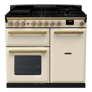 Rangemaster Estel Deluxe 100cm Dual Fuel Pale Cream/Antique Brass