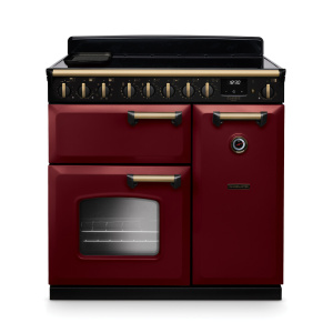 Rangemaster Classic Deluxe 90cm Induction Bordeaux/Antique Brass