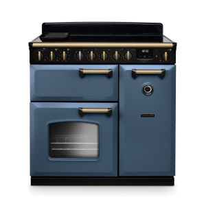 Rangemaster Classic Deluxe 90cm Induction Stone Blue/Antique Brass