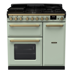 Rangemaster Estel Deluxe 90cm Dual Fuel Mint/Antique Brass