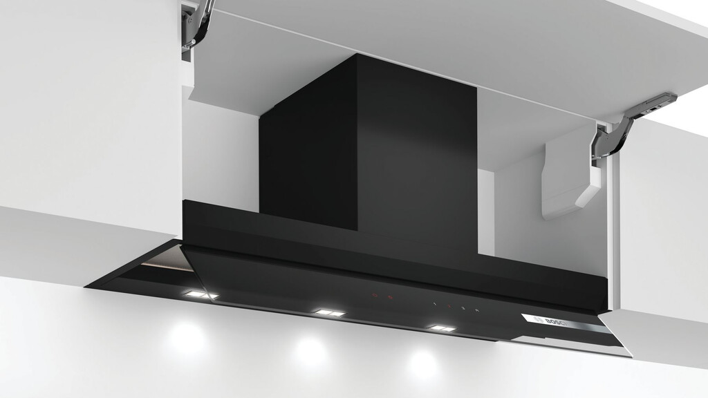 Bosch Serie 6 DBB97AM60B cooker hood Semi built-in (pull out) Black 460 m³/h