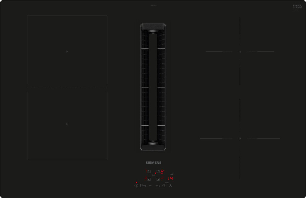 Siemens iQ500 ED811BS16E hob Black Built-in 80 cm Zone induction hob 4 zone(s) Built-in hood