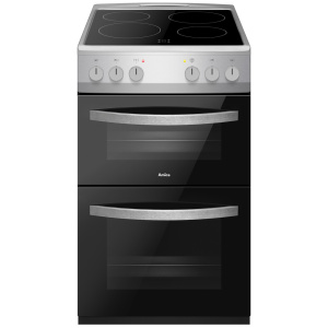 Amica AFC502SS cooker Freestanding cooker Electric Ceramic hob Black, Silver