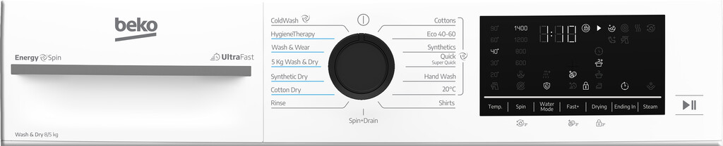 Beko BMND8545UW Freestanding 8kg Wash / 5kg Dry Capacity Washer Dryer with EnergySpin - Image 7