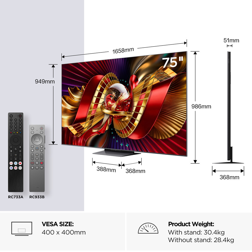 TCL C8L 75C8L-UK TV 190.5 cm (75") 4K Ultra HD Smart TV Wi-Fi Black 5500 cd/m² - Image 5