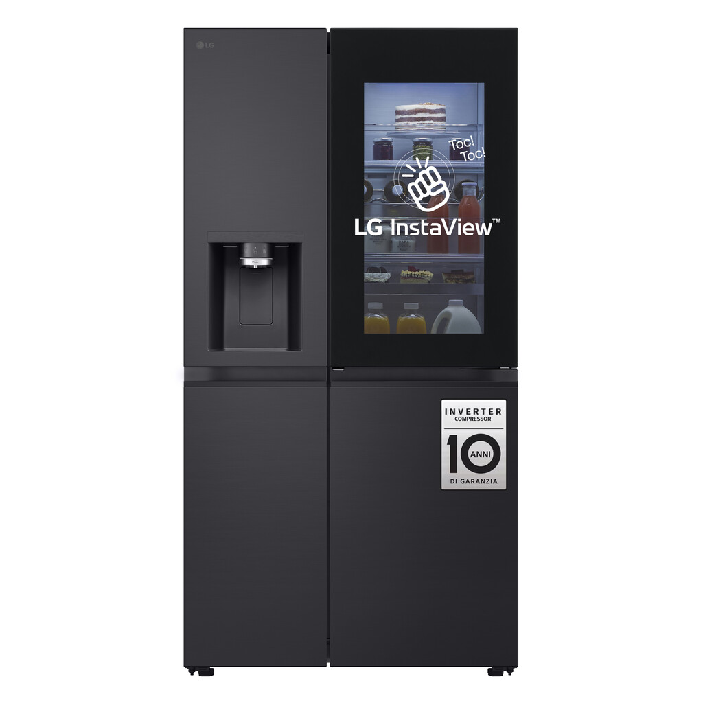 LG InstaView ™ GSXE91EVAD American Style Smart Fridge Freezer - Essence Black Steel - D Rated - Image 5