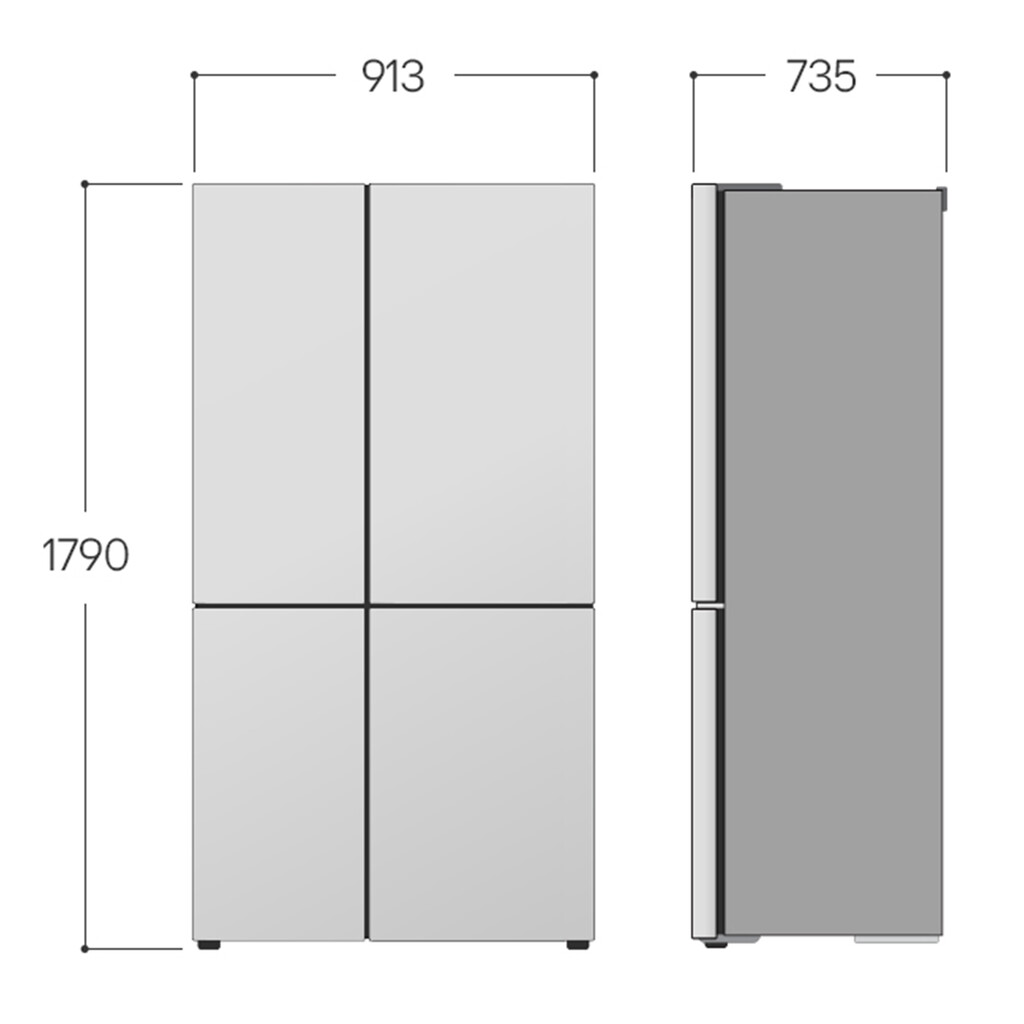 LG InstaView ™ GSXE91EVAD American Style Smart Fridge Freezer - Essence Black Steel - D Rated - Image 6