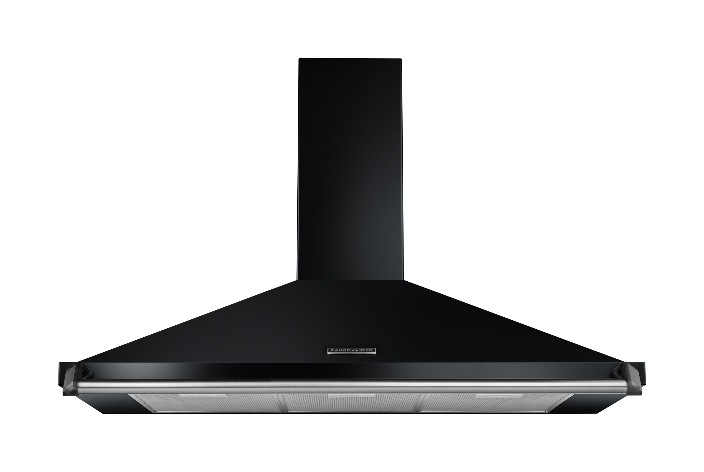 Rangemaster RCLAHDC100BL/C 100cm Classic Chimney Hood Black / Chrome Rail & Badge